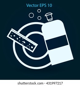 cleanser for dishes vector illustration