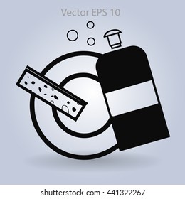 cleanser for dishes vector illustration