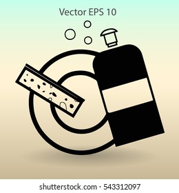 cleanser for dishes vector illustration