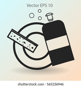 cleanser for dishes vector illustration