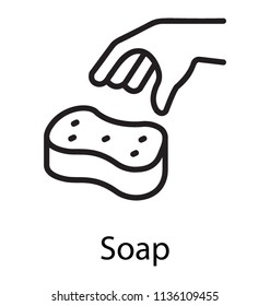 
A cleansing bar with the approaching hand depicting soap 
