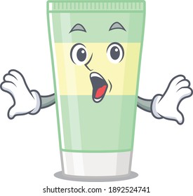 Cleansing foam mascot design concept having a surprised gesture