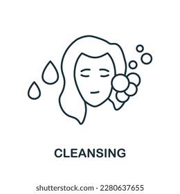 Cleansing line icon. Simple element from skin care collection. Creative Cleansing outline icon for web design, templates, infographics and more