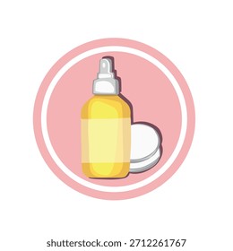 Botella cosmética del espray de limpieza, Vector
