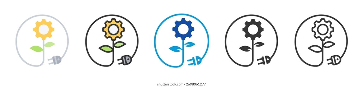cleantech icon set multi style various collection
