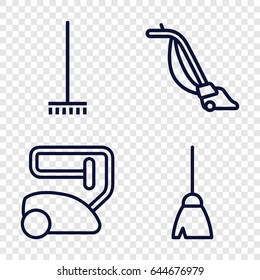 Cleanup icons set. set of 4 cleanup outline icons such as broom