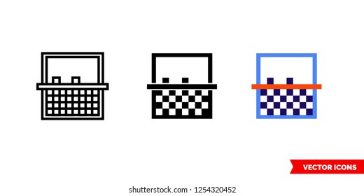 Cleanup noise icon of 3 types: color, black and white, outline. Isolated vector sign symbol.