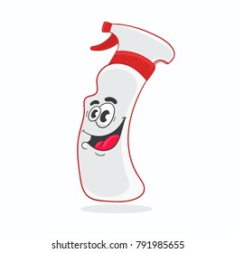 cleanup service. cartoon Ã±leaning spray.character design, vector illustration
