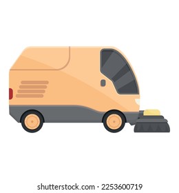 Cleanup sweeper icon cartoon vector. Street truck. Clean dust