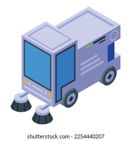 Cleanup sweeper icon isometric vector. Street road. Machine asphalt