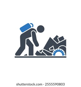 Cleanup Worker Icon on white background