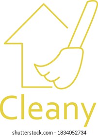 Plantilla de logotipo de Cleany. Concepto del logotipo de Monoline