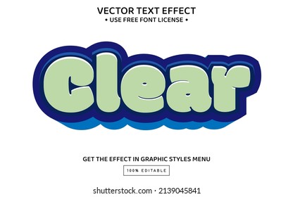 Clear 3D editable text effect template