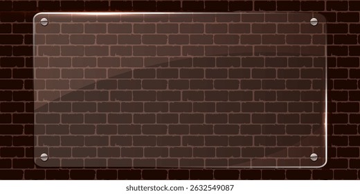 Clear acrylic sheet frame on the brick wall.