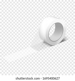 Clear Adhesive Tape Roll On Transparent Background, Vector Mock-up.
