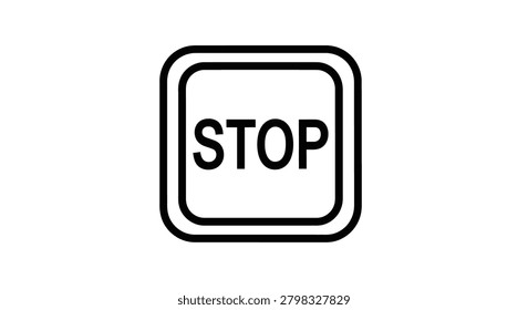 Clear and authoritative stop signal graphic for safety warnings, interface controls, and regulatory signage in digital applications.