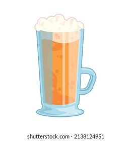 clear beer cup illustration over white