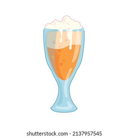 clear beer glass over white