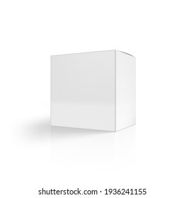 Clear Big Cardboard Box On White Background. EPS10 Vector