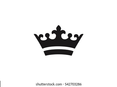 Clear black crown vector symbol. Crown icon