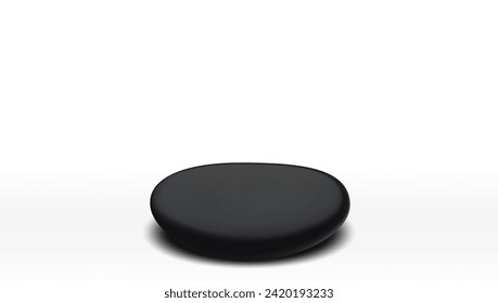 Clear Black Stone Podium On White Background. EPS10 Vector