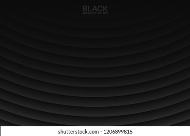 Clear Blank Black Subtle Geometrical Vector Abstract Background. Dark Empty Surface. 3D Conceptual Technological Illustration. Minimalist Wallpaper