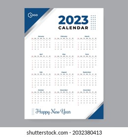 clear blue 2023 calendar template 