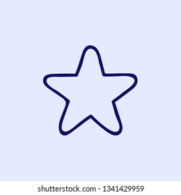 Clear blue background and dark blue icon. Star.