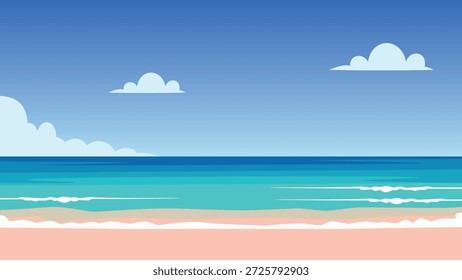 Clear Blue Beach Daytime Scene