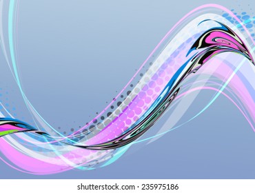 clear blue and pink  wave