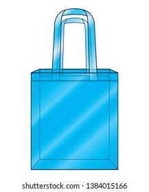 Clear Blue Plastic Tote Bag Vector For Template