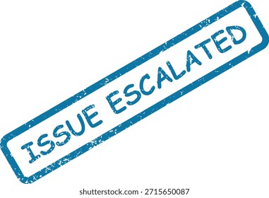Clear blue rubber stamp effect text "Issued" with a distinct rectangular border on a crisp white surface, ready for official use.