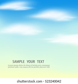 Clear blue sky with clouds.vector background