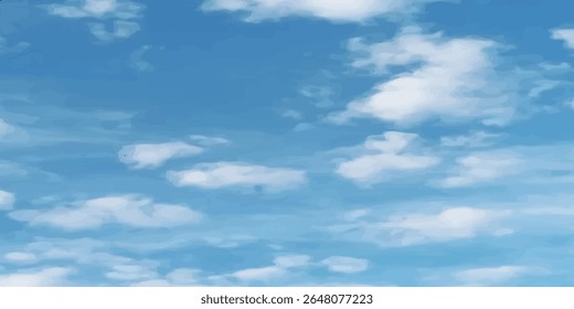 clear blue sky with a few clouds. The sky is very bright and the clouds are scattered throughout
