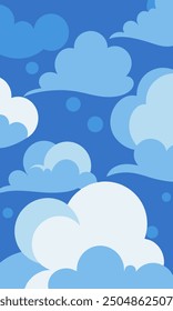 Un cielo azul claro lleno de nubes blancas esponjosas que flotan en él