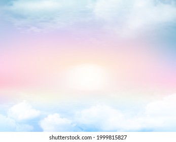 Cielo azul claro y detalles suaves de luz solar en segundo plano con espacio de copia. El paisaje de la naturaleza del cielo. El cielo de verano con el cielo despejado colorido. Hermoso cielo natural. Ilustración vectorial. 