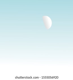 clear blue sky view and moon vector