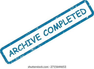 Sello azul claro que indica un proceso de archivado exitoso, perfecto para la gestión de datos, el mantenimiento de registros y las notificaciones de almacenamiento.