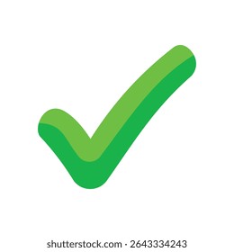Uma ilustração vetorial clara e em negrito de uma marca de seleção verde, perfeita para indicar aprovação, conclusão, correção e sucesso em qualquer projeto.