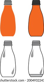 Clear bottle made of glass, for containers of milk, carbonated drinks or cold tea