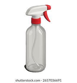 Clear Bottle With Red Spray on top