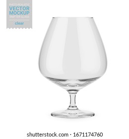 Clear brandy snifter glass. Editable glass color. Contains gold layer and accurate mesh to wrap your design with envelope distortion. Photo-realistic packaging mockup template.