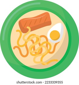 clear broth ramen soup Concept, Shio Ramen vector color icon design, Asian Cuisines symbol, Most Popular Dishes Sign, Street Foods stock illustration 
