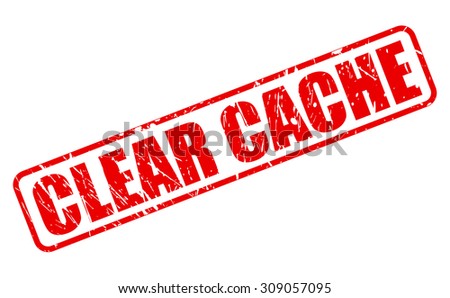 Clear Cache red stamp text on white
