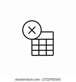 Löschen Tabelle Symbol Vorzeichen Vektor