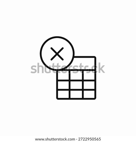 clear cancel table icon sign vector
