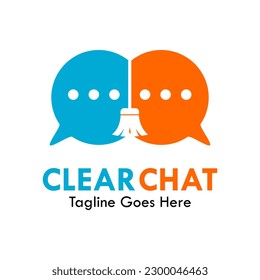 Clear chat design logo template illustration