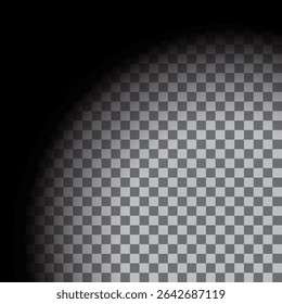 Clear circle emblem. Vector symbol. Checkerboard background.