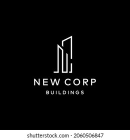 Clear and clean logo about building, real estate and NC lettering.
EPS 10, Vector.