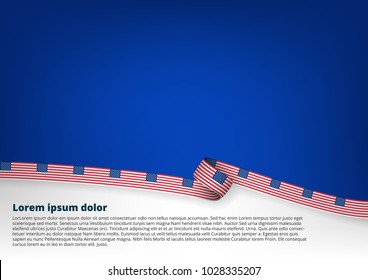 Clear Color Background With USA Flag. EPS10 Vector